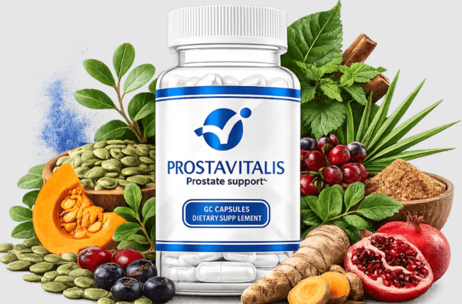 ProstaVitalis prostate support supplement bottle with natural herbal ingredients